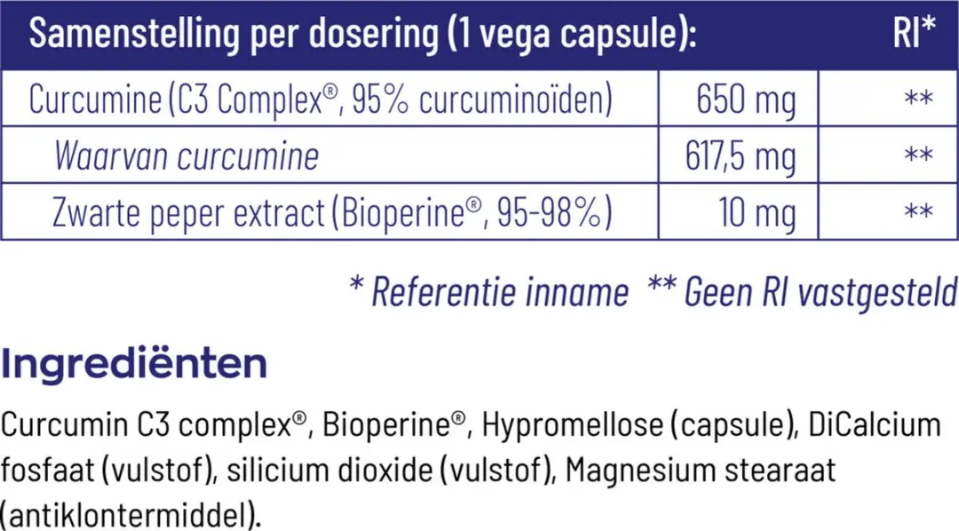 Vitakruid Curcuma C3-2X Vegancapsules - 120 Stuks