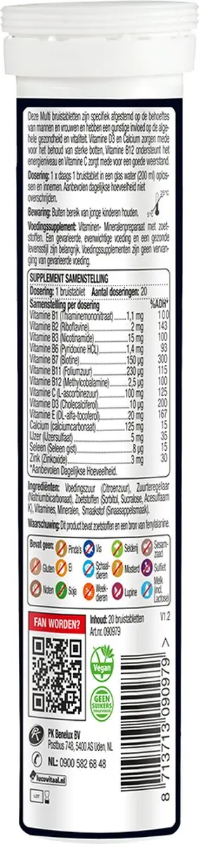 Lucovitaal Multi A-Z Bruistabletten 20 Stuks
