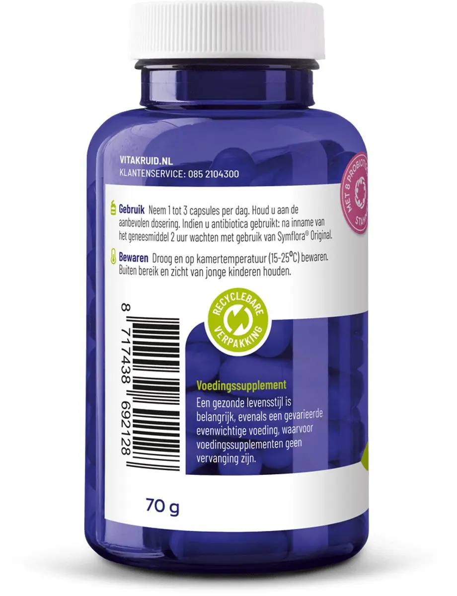 Vitakruid Symflora Original Pre- en biotica 90 capsules - afbeelding 6 van 6