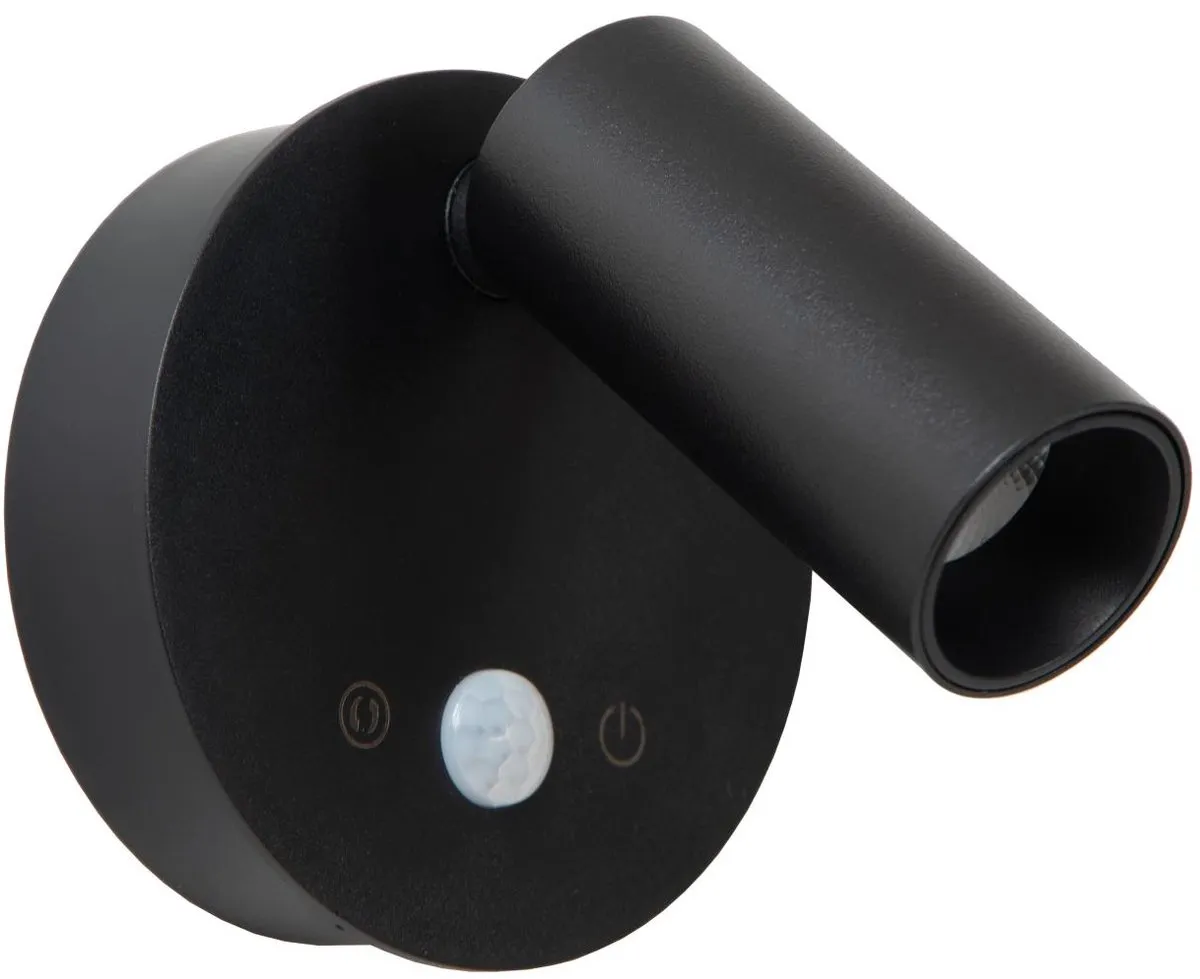 Lucide TONI Oplaadbare Wandspot - Ø8,1cm LED Dimbaar Zwart