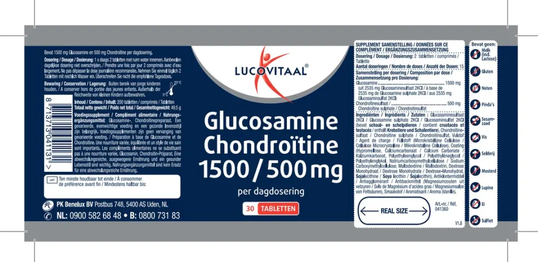 Lucovitaal Glucosamine Chondrotine 1500/500mg - 30 tabletten