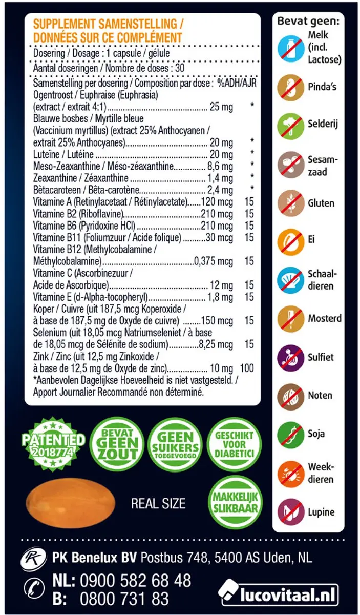 Lucovitaal Ogen Dag & Nacht Scherp Zicht - 60 Capsules