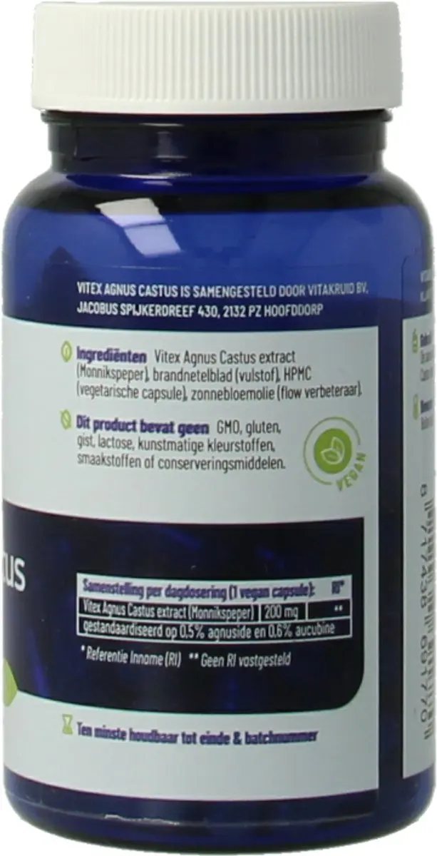 Vitakruid Vitex Agnus Castus 200mg - 60 Vegancapsules - afbeelding 6 van 6