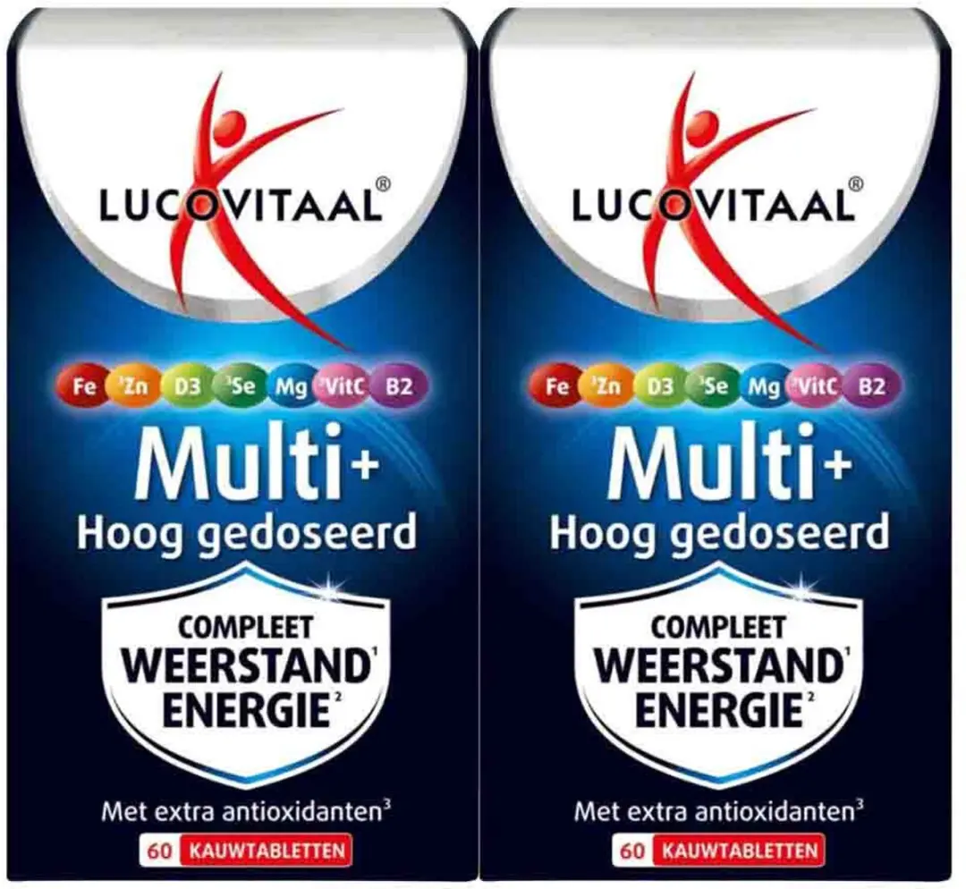 Lucovitaal Multi+ Weerstand Hoog Gedoseerd Kauwtabletten - 120g