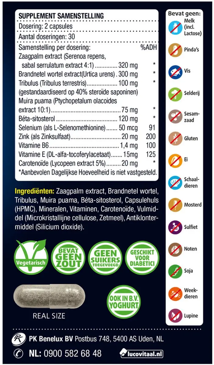 Lucovitaal Prostaat Comfort Capsules 60 Stuks