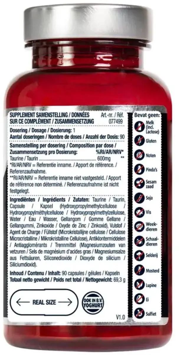 Lucovitaal Taurine Puur 600mg - 90 Capsules
