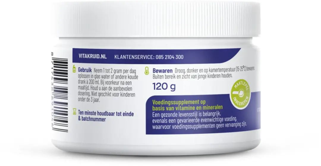 Vitakruid Magnesium Malaat 120g - afbeelding 6 van 6
