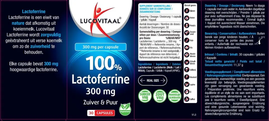 Lucovitaal Lactoferrine 300mg - 30 Capsules