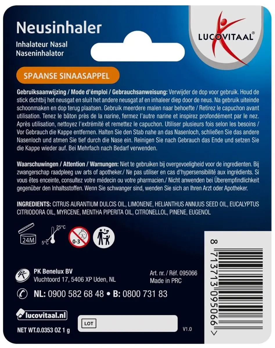 Lucovitaal Neusinhaler Spaanse Sinaasappel 1g