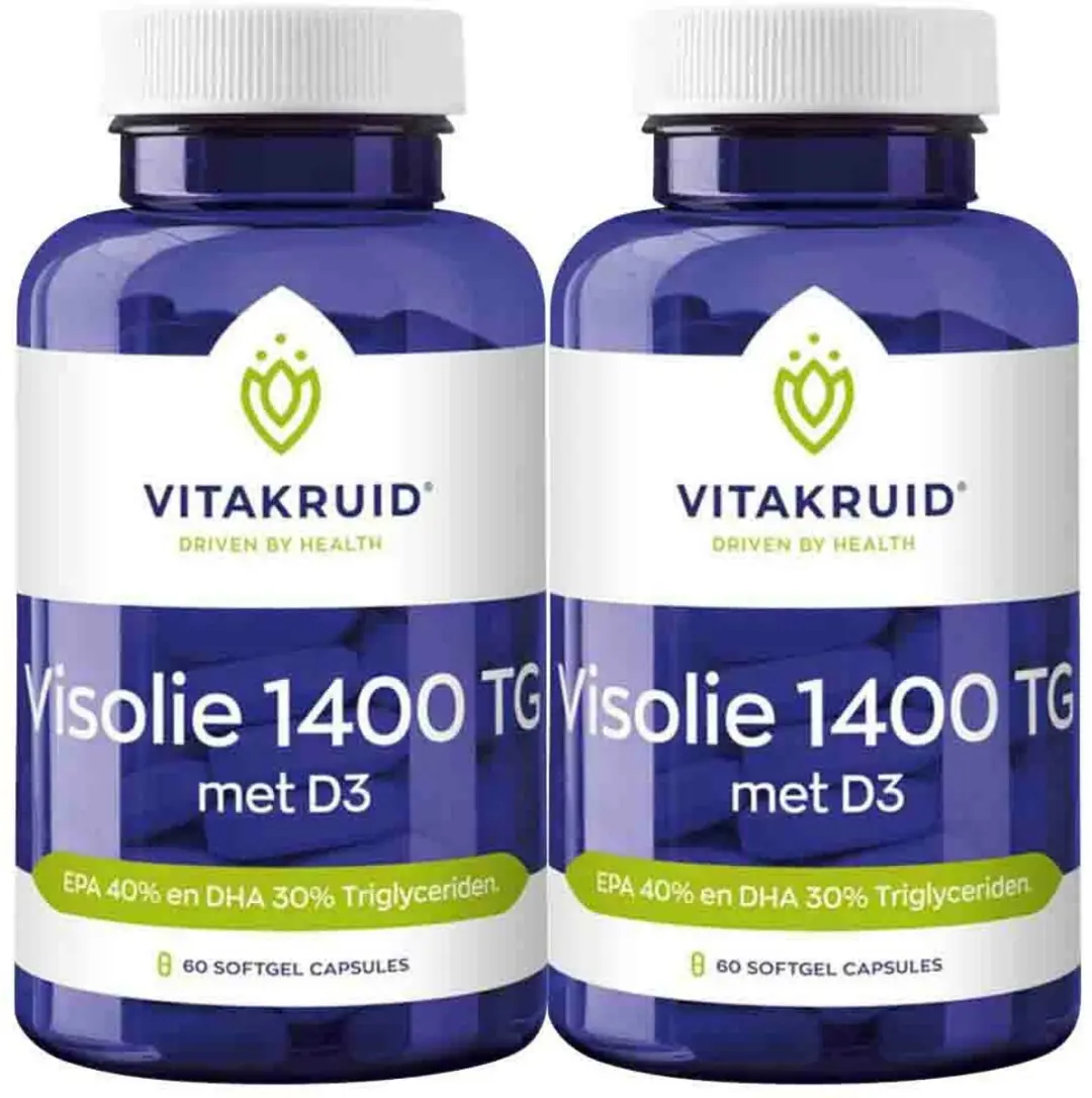 Vitakruid Visolie 1400 TG Met D3 - 2x60 Capsules - afbeelding 6 van 6