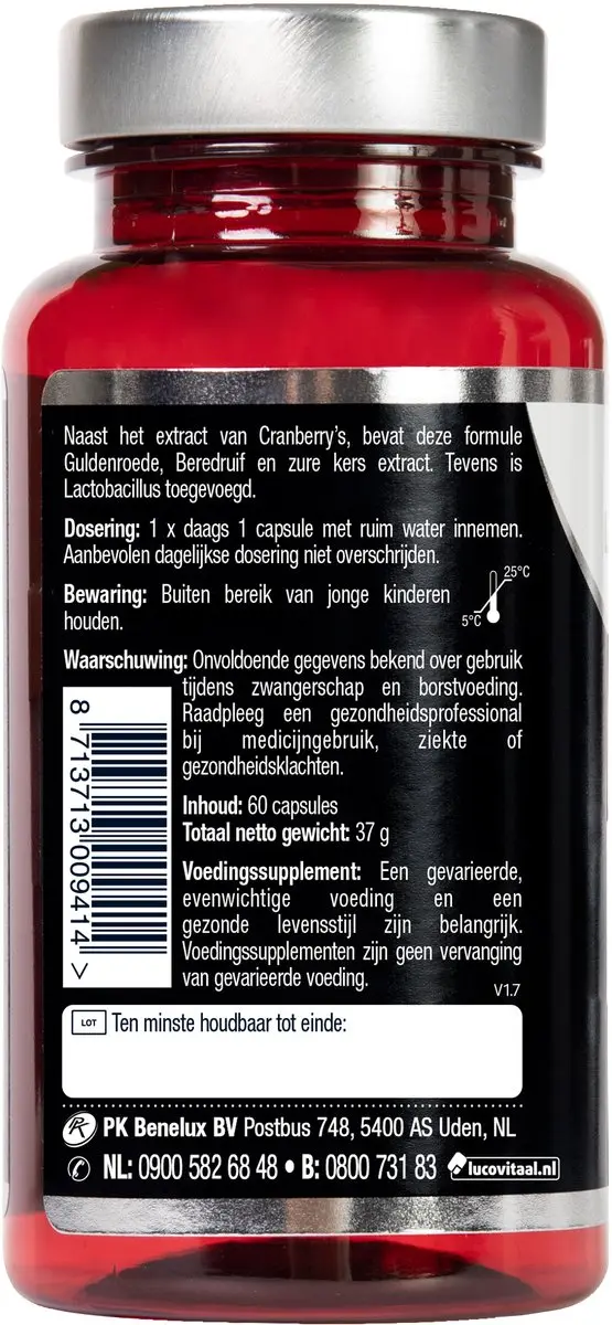 Lucovitaal Cranberry Xtra Forte Voedingssupplement 60 Capsules