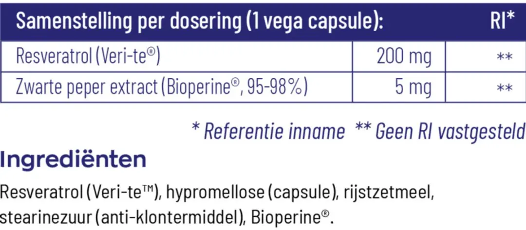 Vitakruid Resveratrol 200mg - 120 Vegacapsules