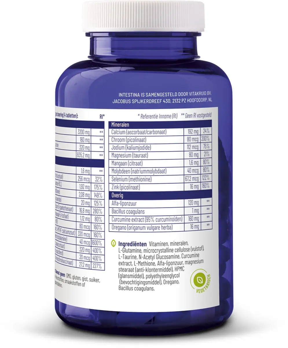 Vitakruid Intestina Darmformule - 120 Tabletten