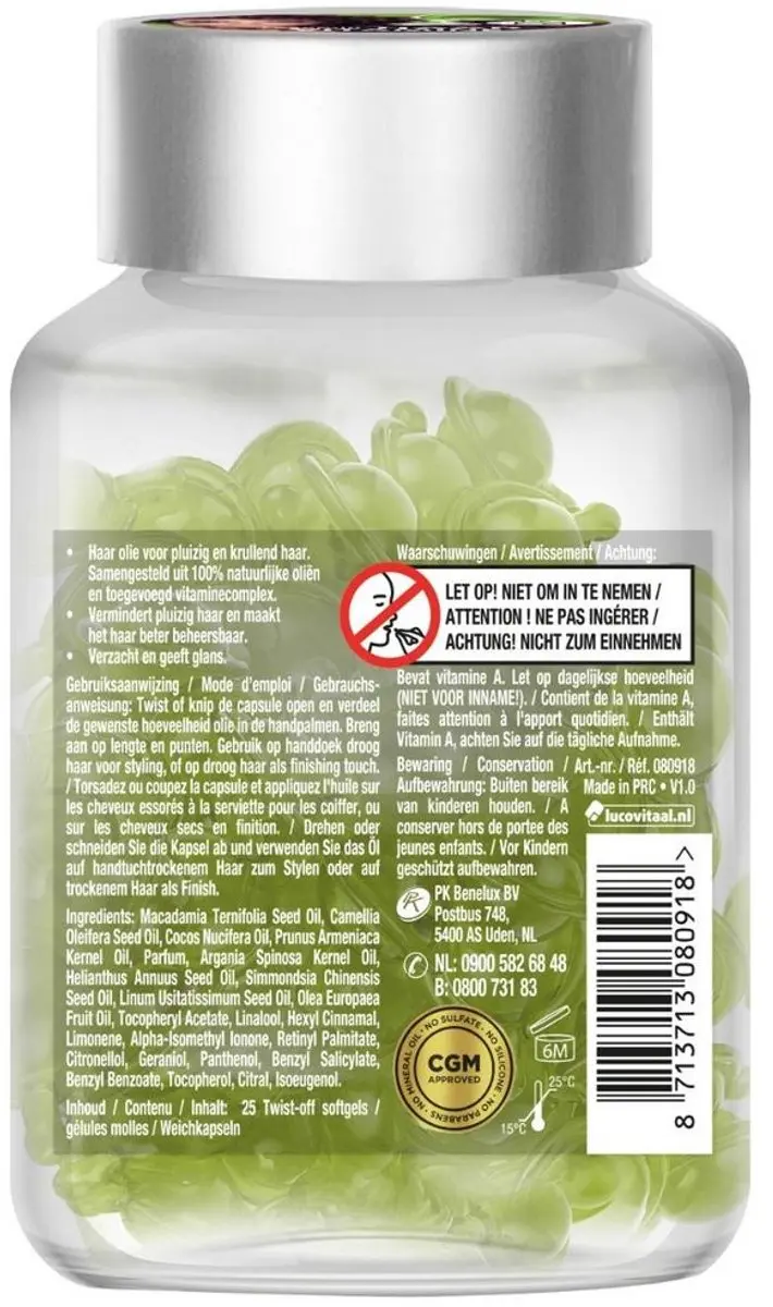 Lucovitaal Haarvitamines 25 Capsules - Pluizig & Krullend