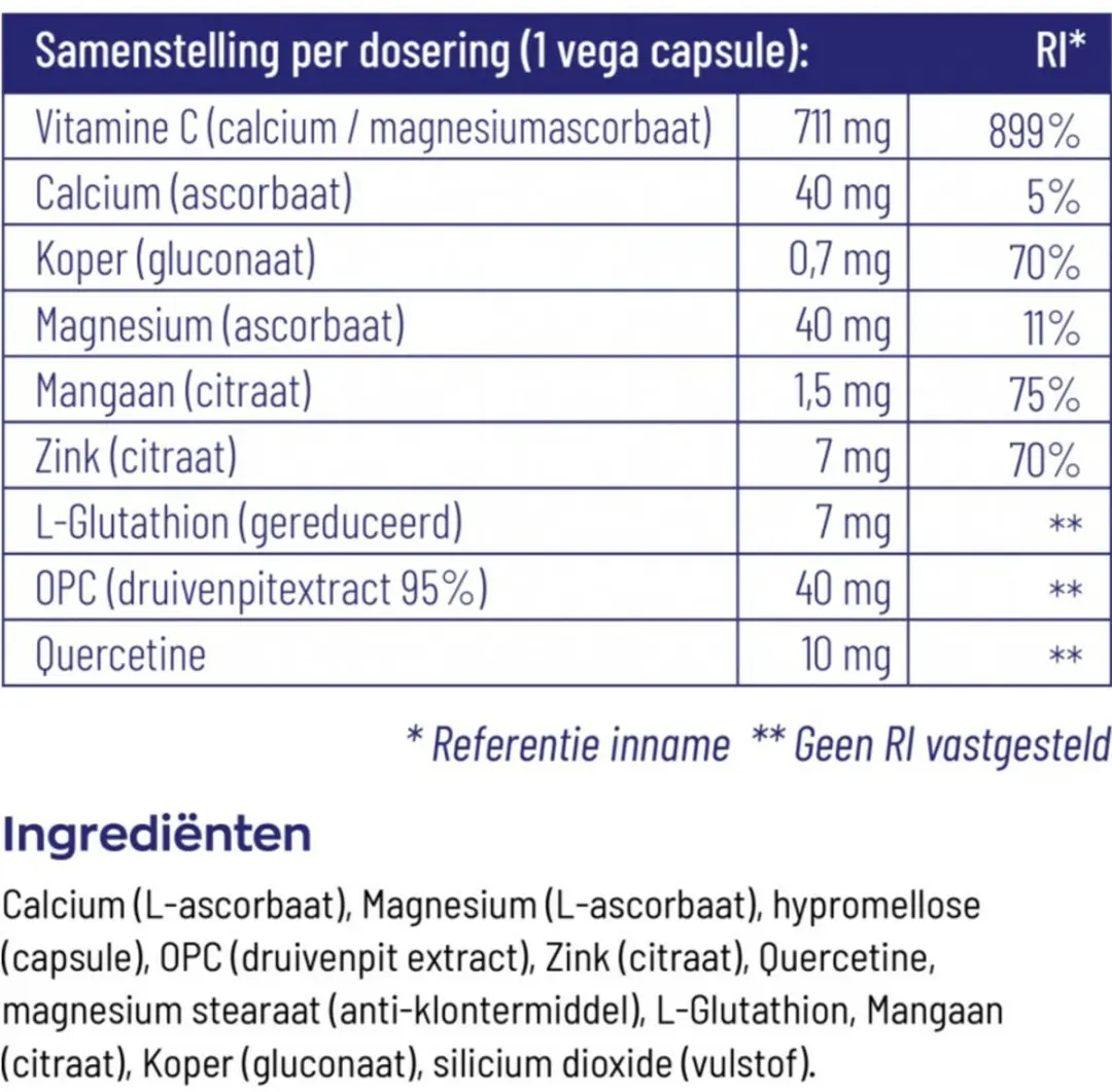 Vitakruid Gebufferde Vitamine C 180 Vegacapsules