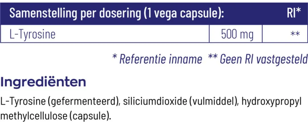 Vitakruid L-Tyrosine 500mg - 120 Vegancapsules