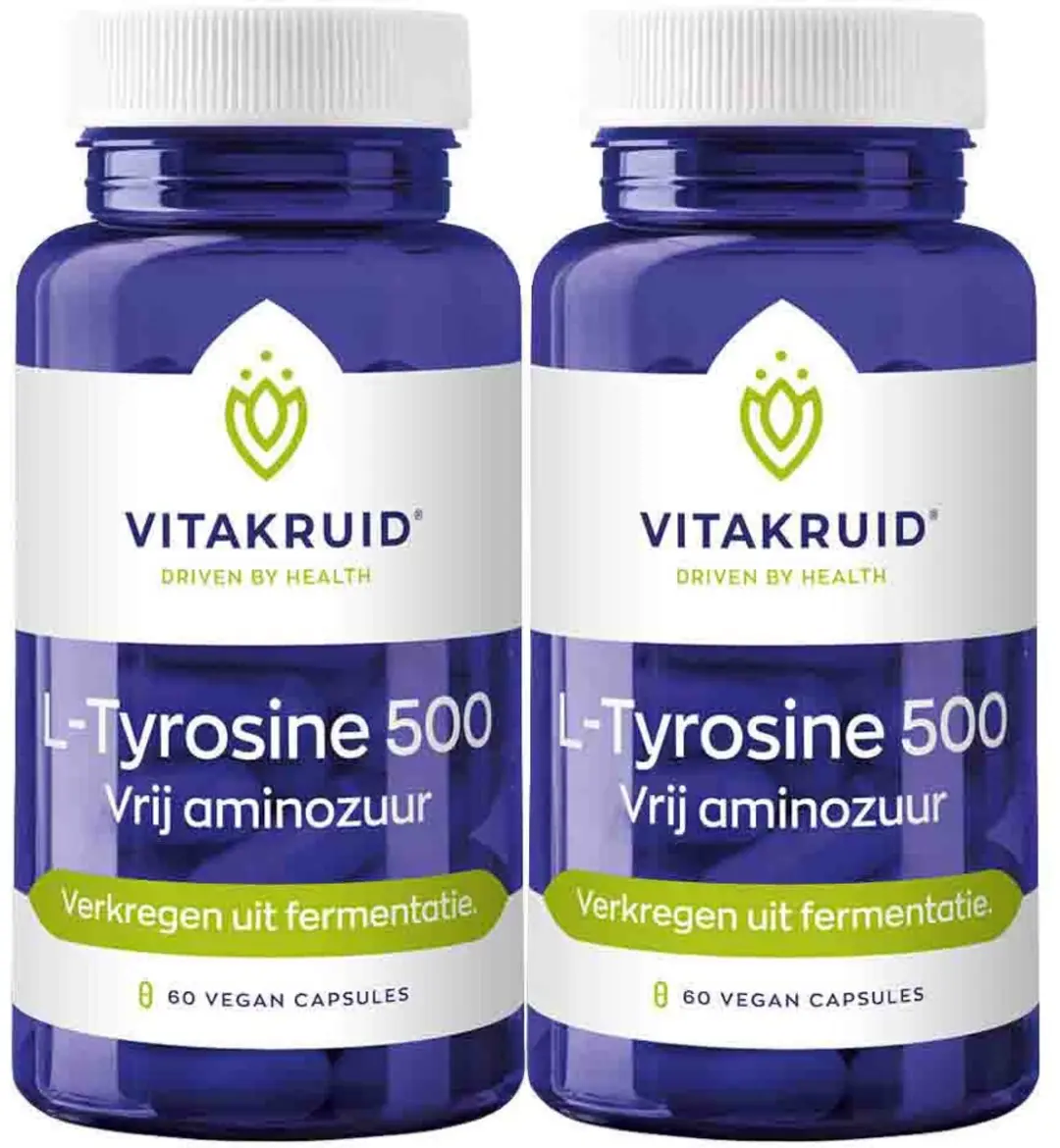 Vitakruid L-Tyrosine 500mg - 120 Vegancapsules - afbeelding 6 van 6