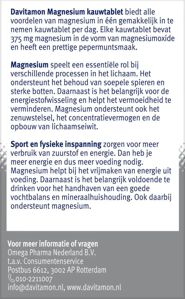 Davitamon Magnesium Kauwtabletten - 120 Stuks