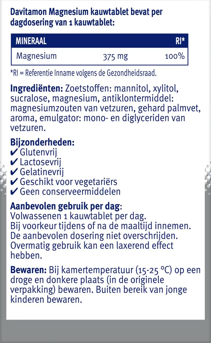 Davitamon Magnesium Kauwtabletten - 120 Stuks
