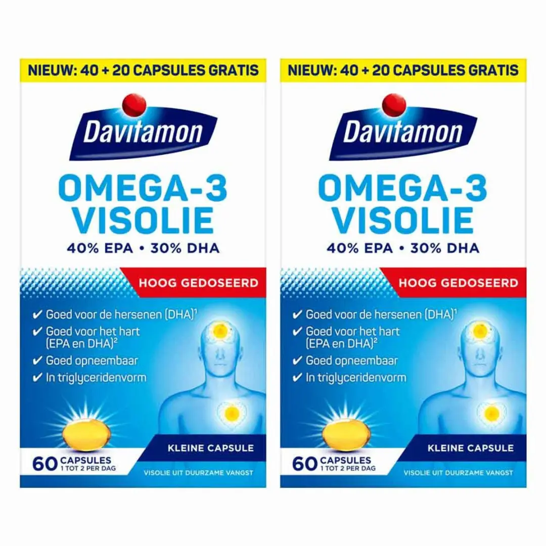 Davitamon Omega-3 Visolie 120 Capsules - 2x60