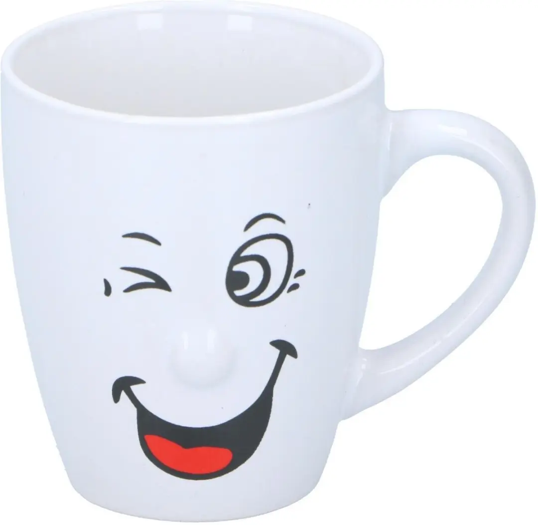 Bellatio Design Funny Faces Koffiemokken - 6 Stuks - 347ml