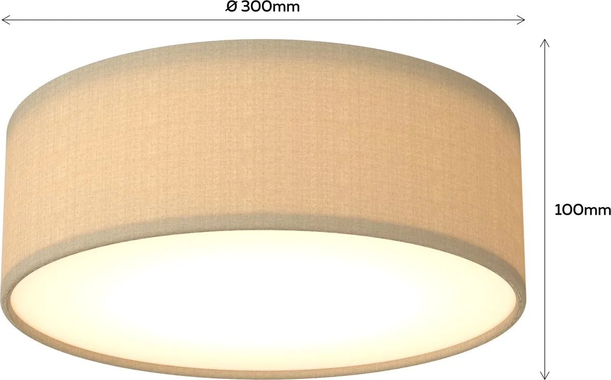 Calex LED Plafondlamp 30cm - Taupe - Warm Wit - Dimbaar