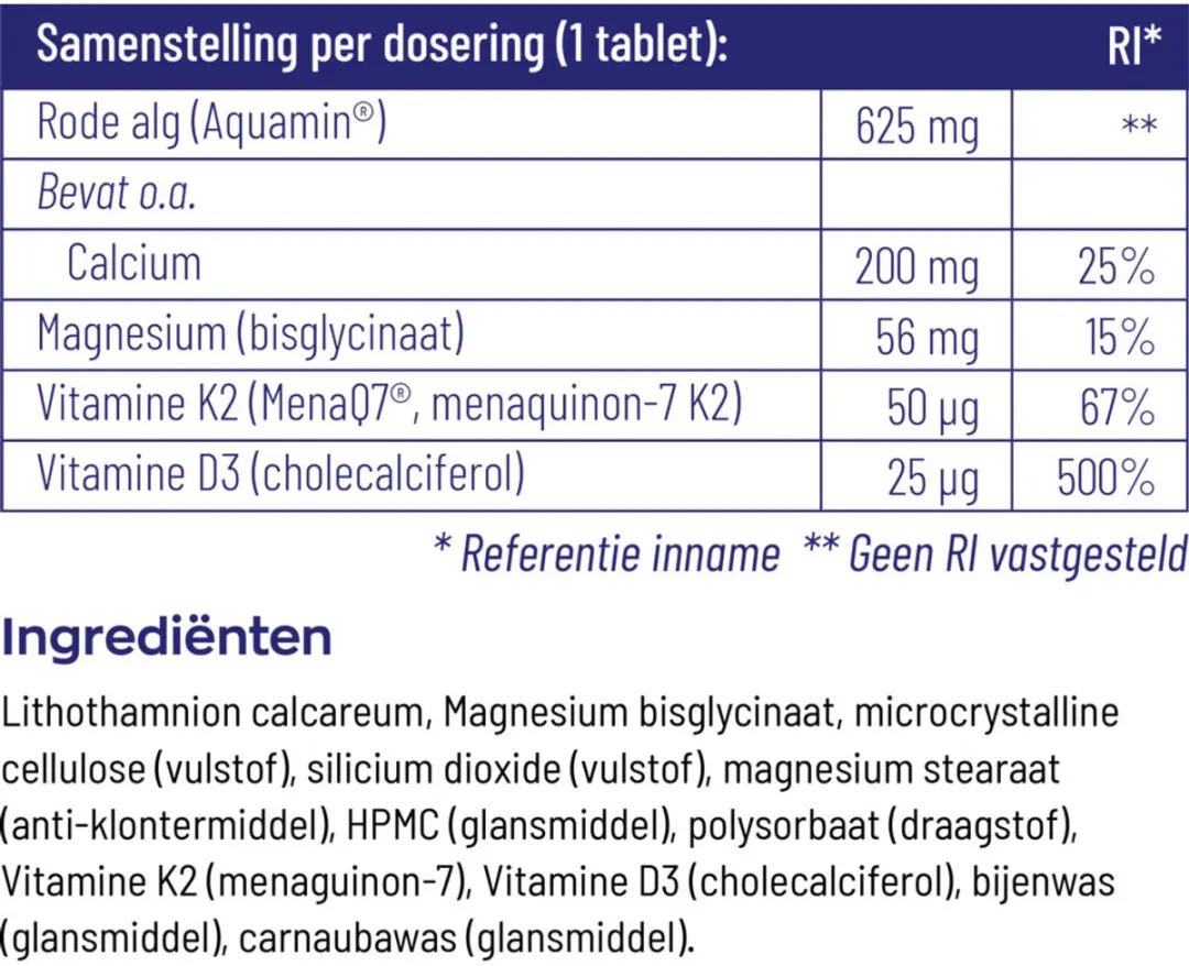 Vitakruid Osta K2 & D3 Algae - 2x90 Tabletten