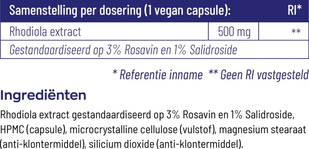 VitaKruid Rhodiola Extract 500mg - 60 Tabletten