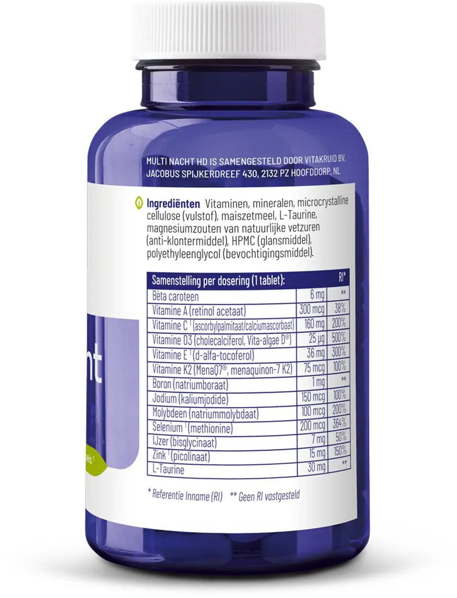 Vitakruid Multi Dag & Nacht Voedingssupplement 180g