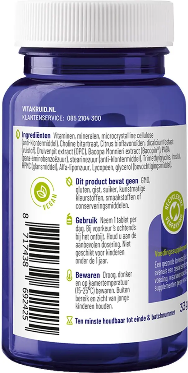 Vitakruid Multi Dag Vrouw 50+ 30 Tabletten