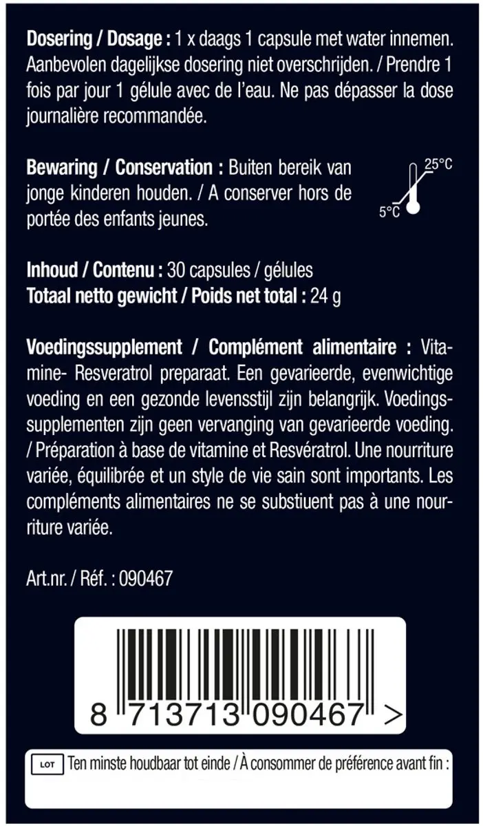 Lucovitaal Super Resveratrol 100mg - 30 Capsules