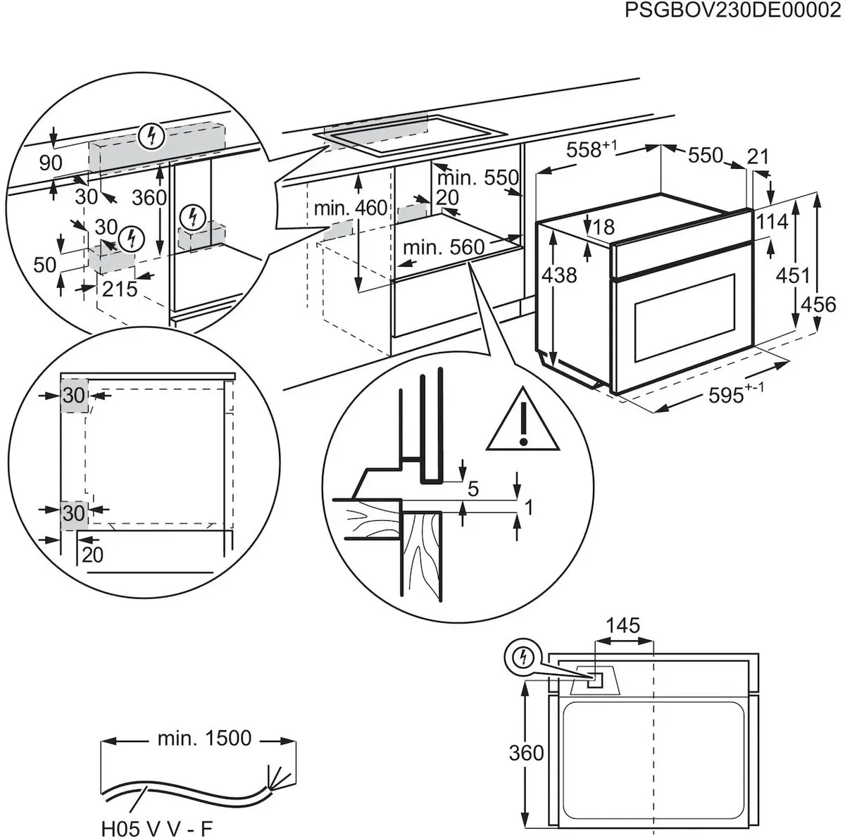 AEG Series 9000 TP9SK821T Combi-stoomoven 45cm - 43L - Zwart