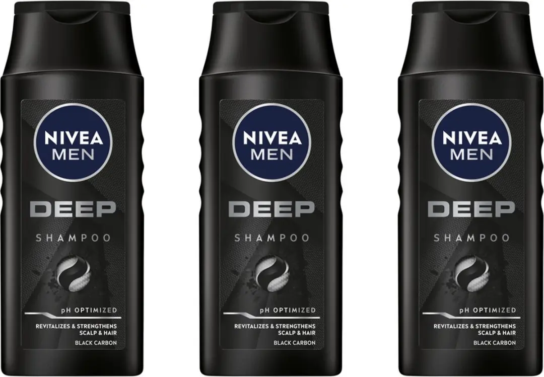 NIVEA Men Shampoo Deep Carbon 3x250ml