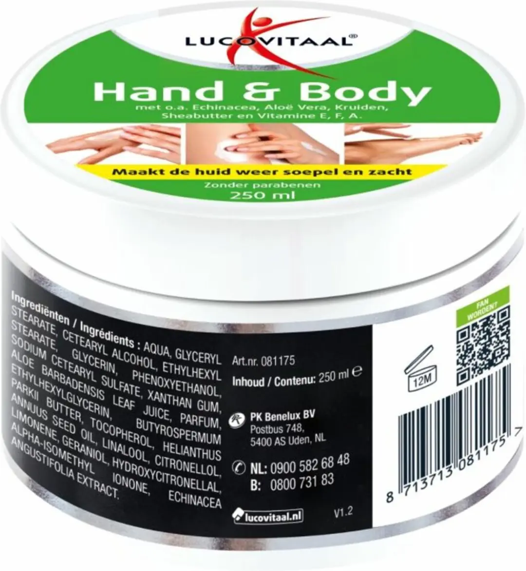 Lucovitaal Hand & Body Crème Echinacea & Aloë Vera 250ml