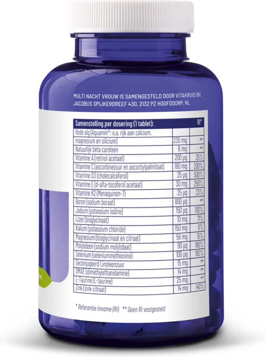 Vitakruid Multivitamine Nacht Vrouw 90 tabletten