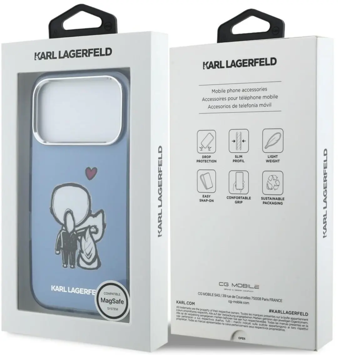 Karl Lagerfeld Hoesje Karl & Choupette iPhone 17 Pro Max - Transparent