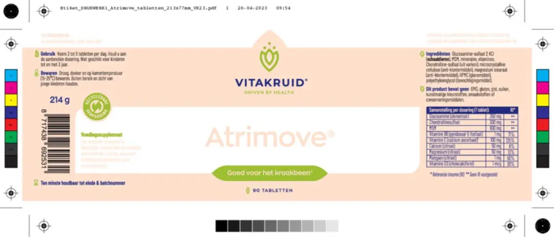 Vitakruid Artrimove Glucosamine Complex 90 tabletten