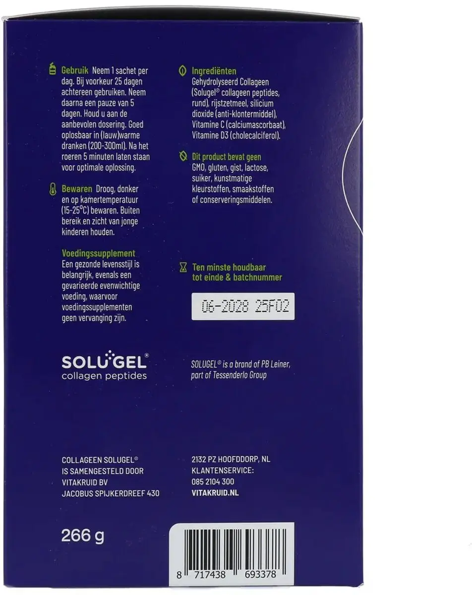 Vitakruid Collageen Solugel Sachets 25x10g