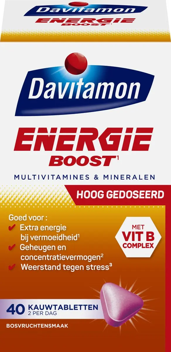 Davitamon Energie Boost Forte Bosvruchten 40 Tabletten