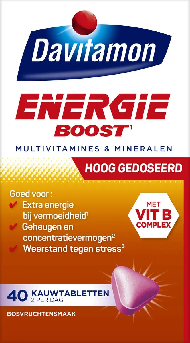 Davitamon Energie Boost Forte Bosvruchten 40 Tabletten