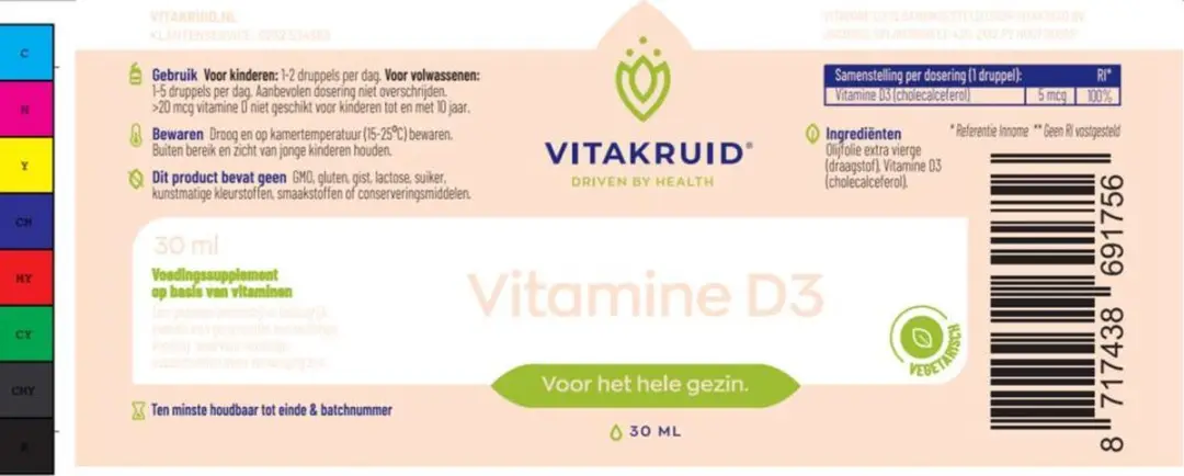 Vitakruid Vitamine D3 Druppels 30ml