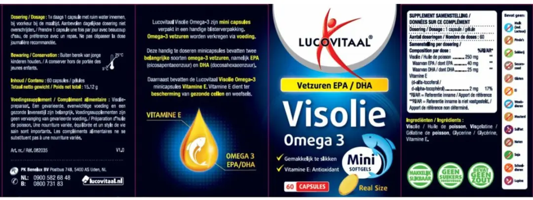 Lucovitaal Visolie Omega 3 Mini Softgels - 120 Stuks