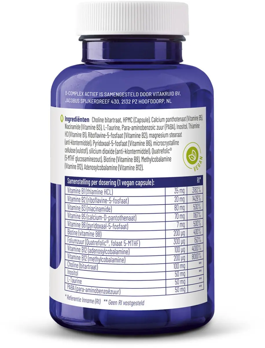 Vitakruid B-Complex Actief 180 Vegancapsules