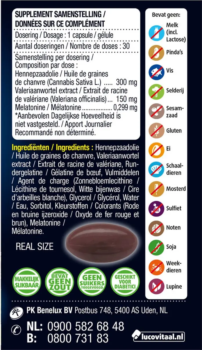 Lucovitaal Cannabis Sativa & Valeriaan Capsules - 30 Stuks