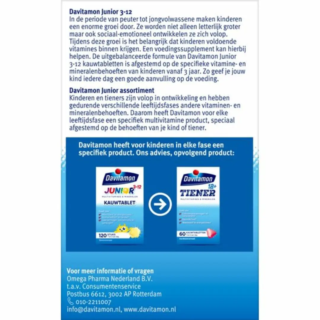 Davitamon Junior 3+ Kauwvitamines Banaan - 480g