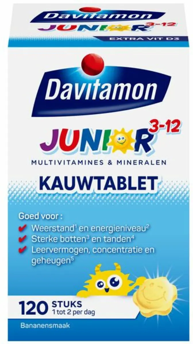 Davitamon Junior 3+ Kauwvitamines Banaan - 480g