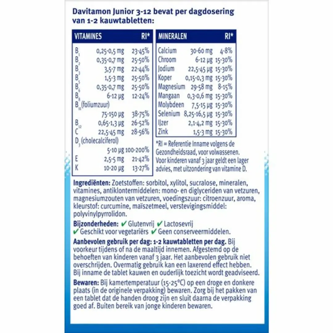 Davitamon Junior 3+ Kauwvitamines Banaan - 480g