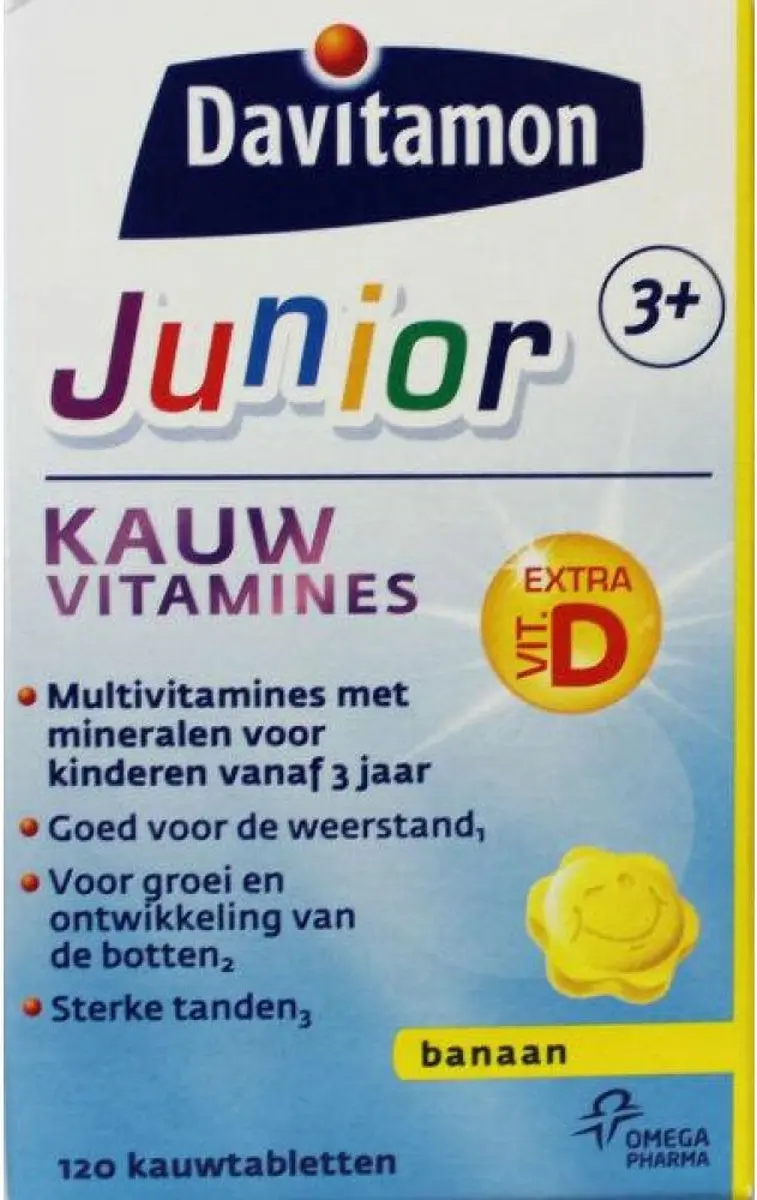 Davitamon Junior 3+ Kauwvitamines Banaan
