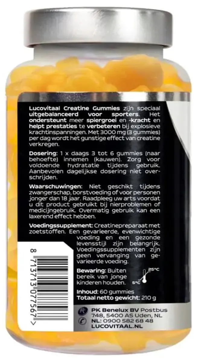Lucovitaal Creatine 3000mg Gummies - 60 Stuks - afbeelding 6 van 6