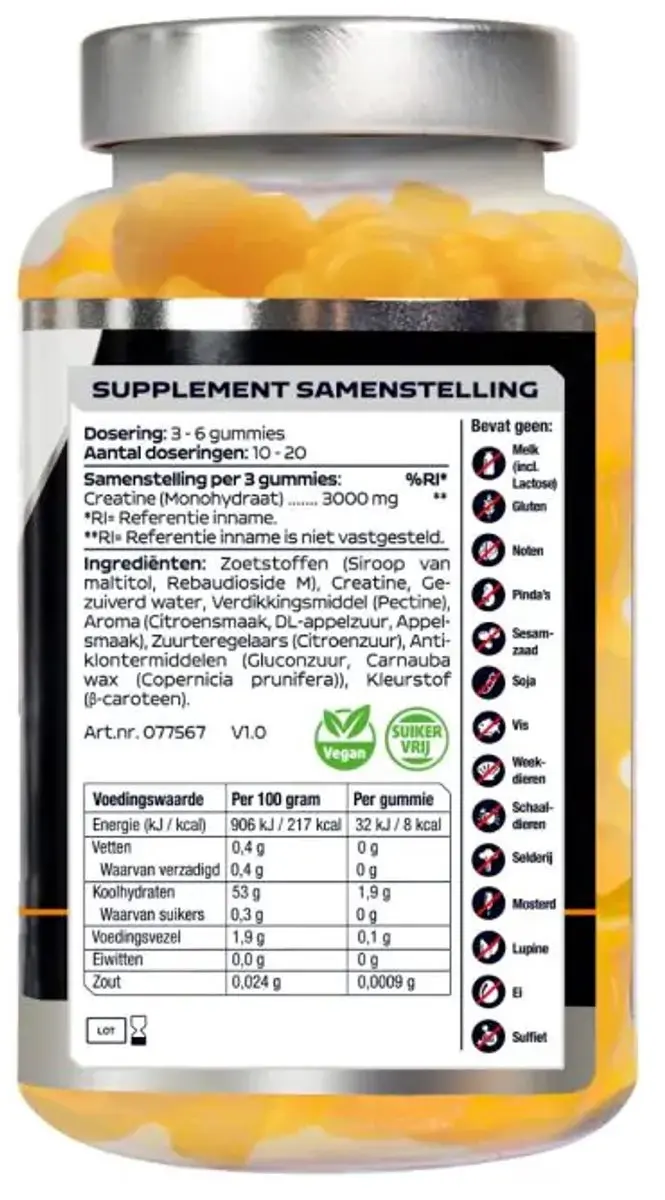 Lucovitaal Creatine 3000mg Gummies - 60 Stuks